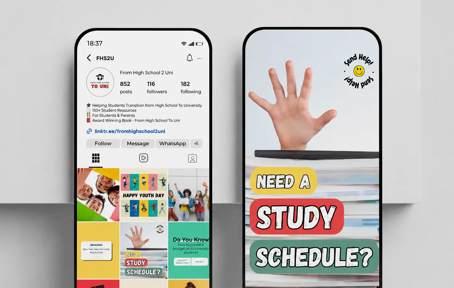 From High School To Uni social media by X Digital