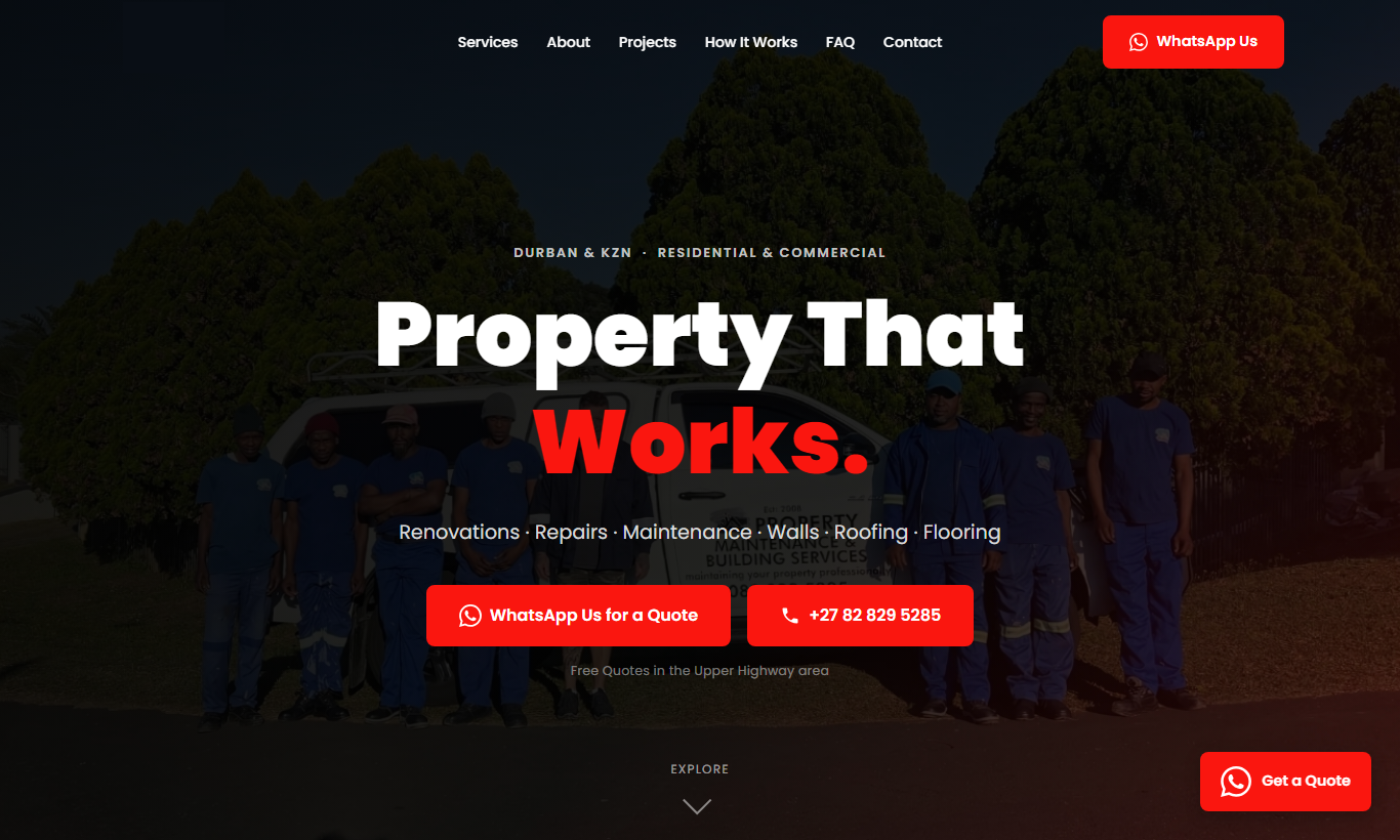 J.A. Property Maintenance website by X Digital