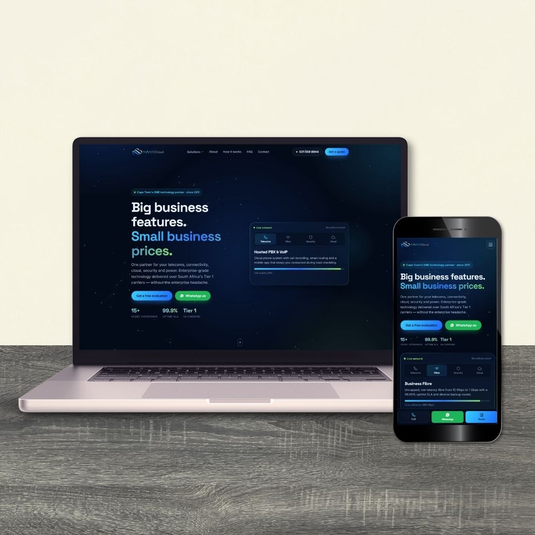 NanoCloud website by X Digital
