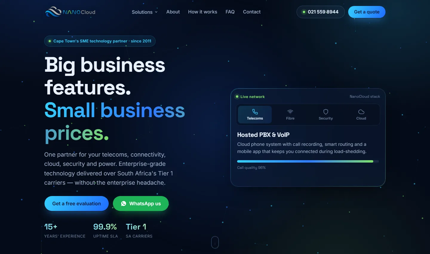 NanoCloud website by X Digital