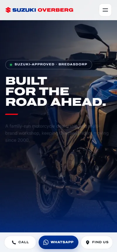 Suzuki Overberg website — mobile view